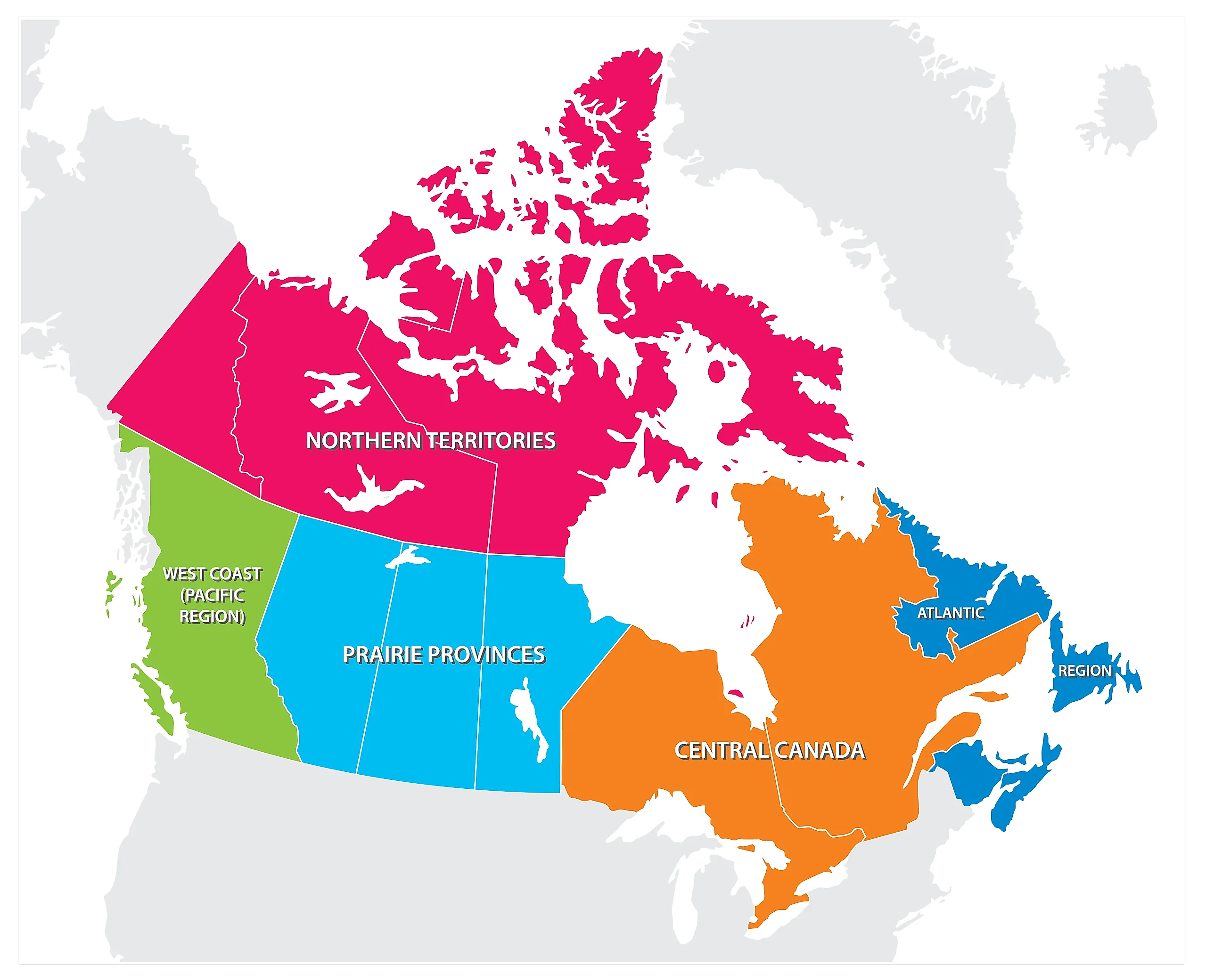 Map of Canada with service areas